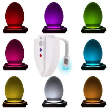 

UV Sterilization Toilet Light Motion Sensor Activated RGB PIR LED Night Light 8color Battery-Operated Creative Toilet Bowl Light