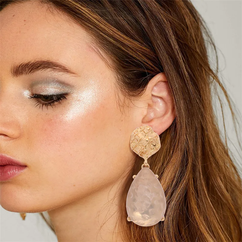

Fashion Crystal Big Drop Earings Fashion Jewelry Earrings Female 2019 Gold Dangle Earrings For Women Bohemians Statement