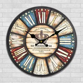 

The new family room decoration wall clock Retro Mediterranean style
