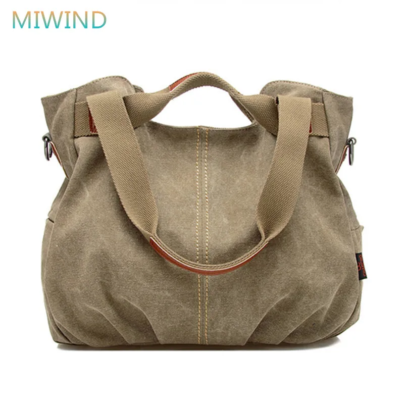 

MIWIND 2018 Hot Designer Handbags High Quality Women Famous Brand Shoulder Bag Ladies Canvas Tote Bag Women Messenger Bags CB123