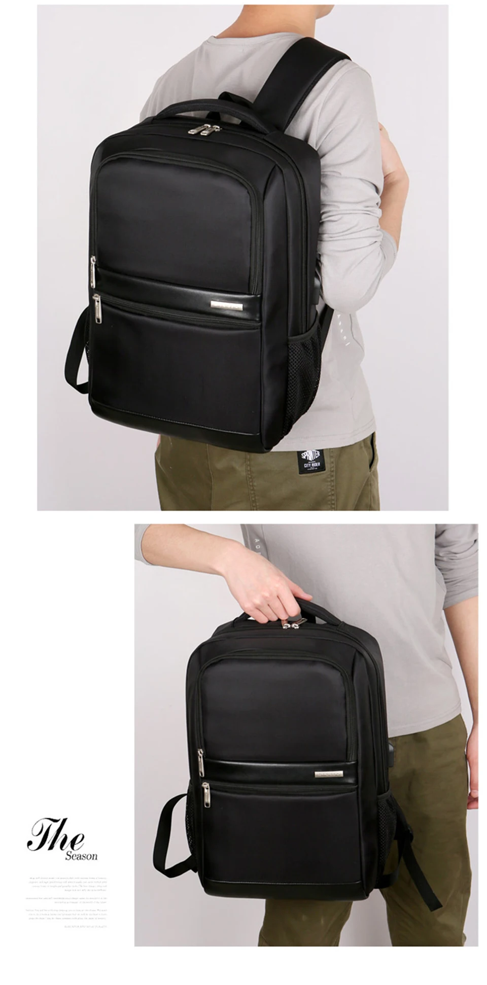 Fashion Backpacks 15.6 Inch Laptop Backpack Notebook Business Travel Mens Bagpack Waterproof Male USB Charging Music Women Bags (18)