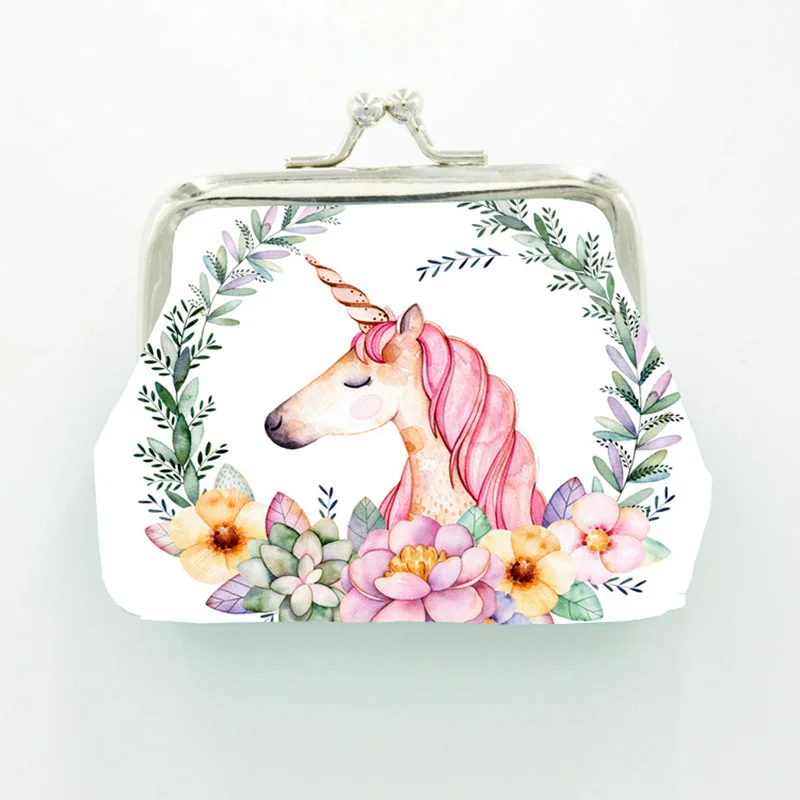 

New Cartoon Unicorn Hasp Students Coin Purse Children PU Zipper Change Purse Women Men's Mini Wallet Key Card Bag Kids Gift