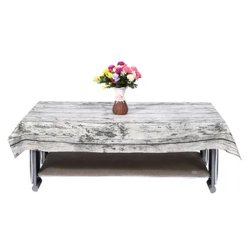 

Simulation Wood Striped Table Cloth Rectangular Cotton Linen Fabric Grey Tableclothes Wedding Party Decoration Tables Cover
