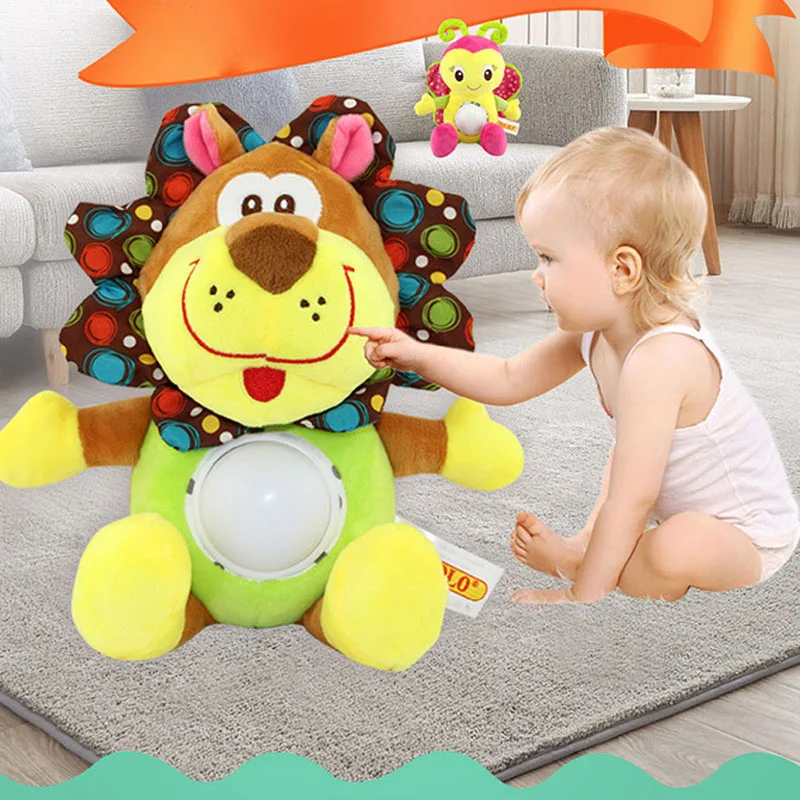 

Kids Soft Cute Luminous Toys Stuffed Cartoon Animal Baby Electronic Light And Music Plush Doll Boys Gift For Girl Lion Butterfly