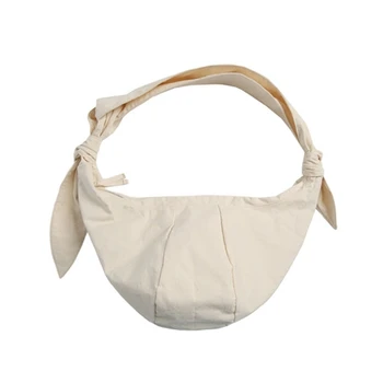 

Small design simple canvas crescent bag 2019 new European and American fashion large capacity cross-body bag chest women bag