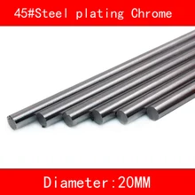 2pcs/lot 45#Steel electroplate chrome linear shaft diameter 20mm 30mm length 100mm-500mm 3d printer part cnc linear rail shaft 2pc diameter 20mm 1000mm linear round shaft harden rod chrome plated linear shaft for linear slide system cnc xyz table