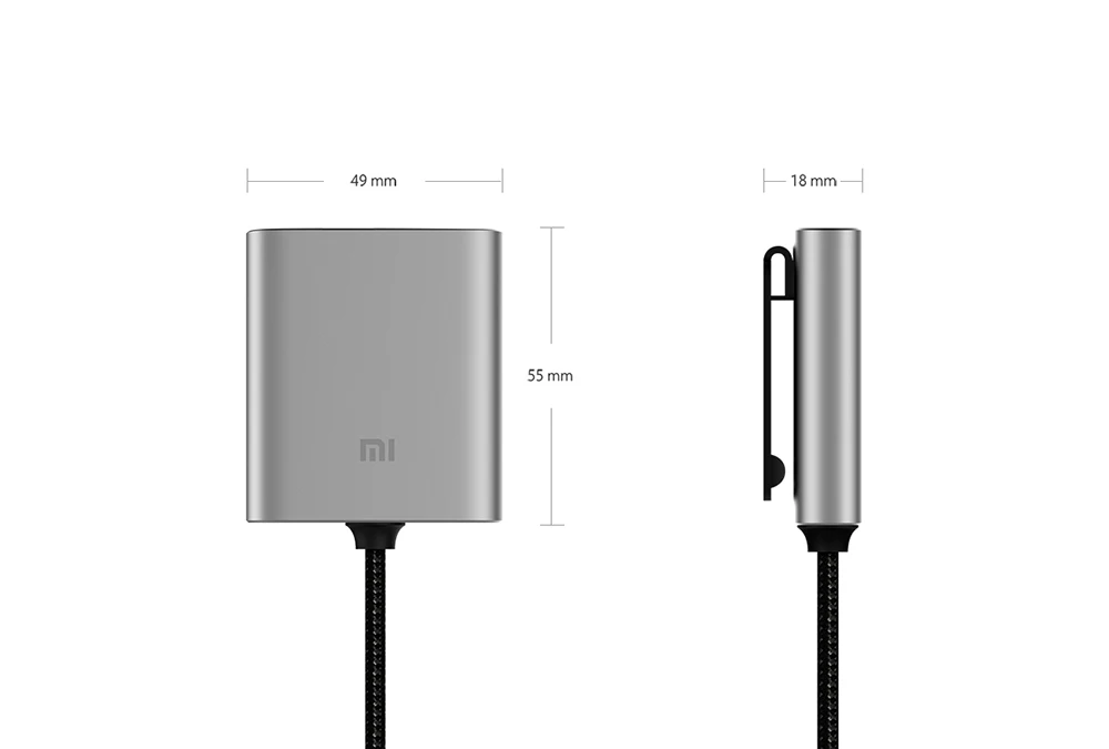 Original Xiaomi Car Charger QC3.0 Fast Version Extended Accessory parts quaick charge USB-A USB-C Dual Port Output Smart Car