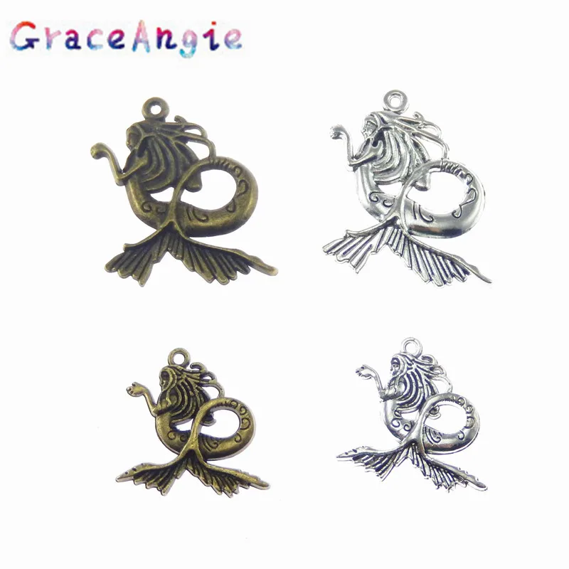 

GraceAngie Zinc Alloy 4pcs/pack Hybrid Pendant Necklace Bracelet Jewelry Accessories Fairy Tale Mermaid Beautiful Model