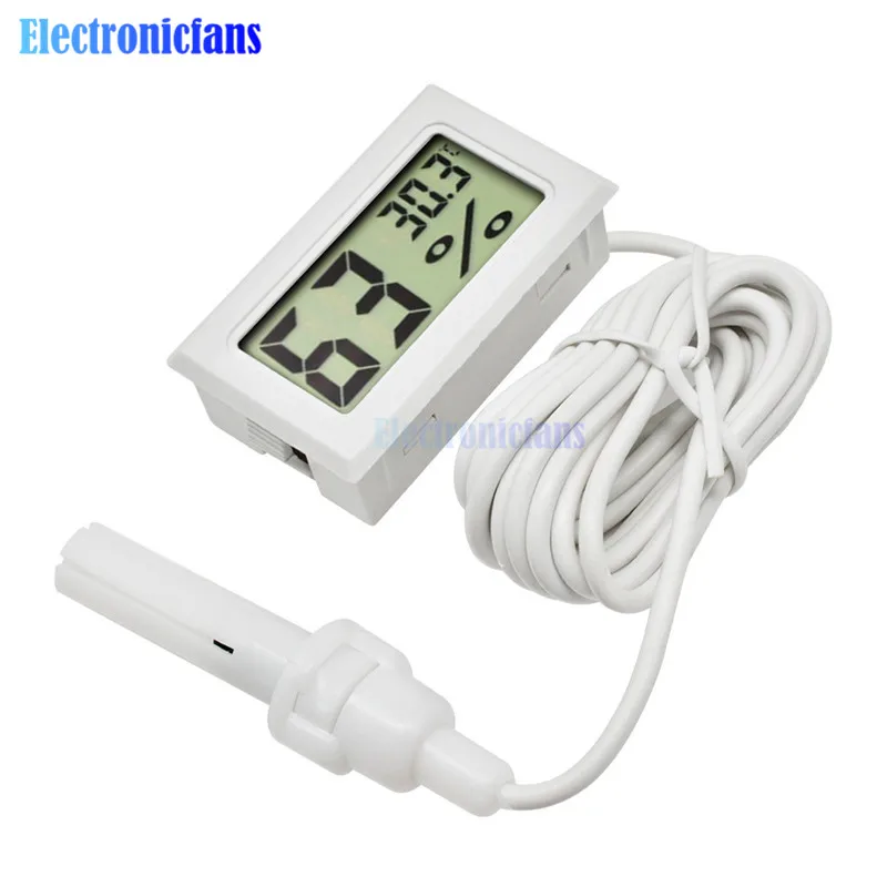 

Professional Mini Probe Digital LCD Thermometer Hygrometer Humidity Temperature Meter Indoor Digital LCD Display White