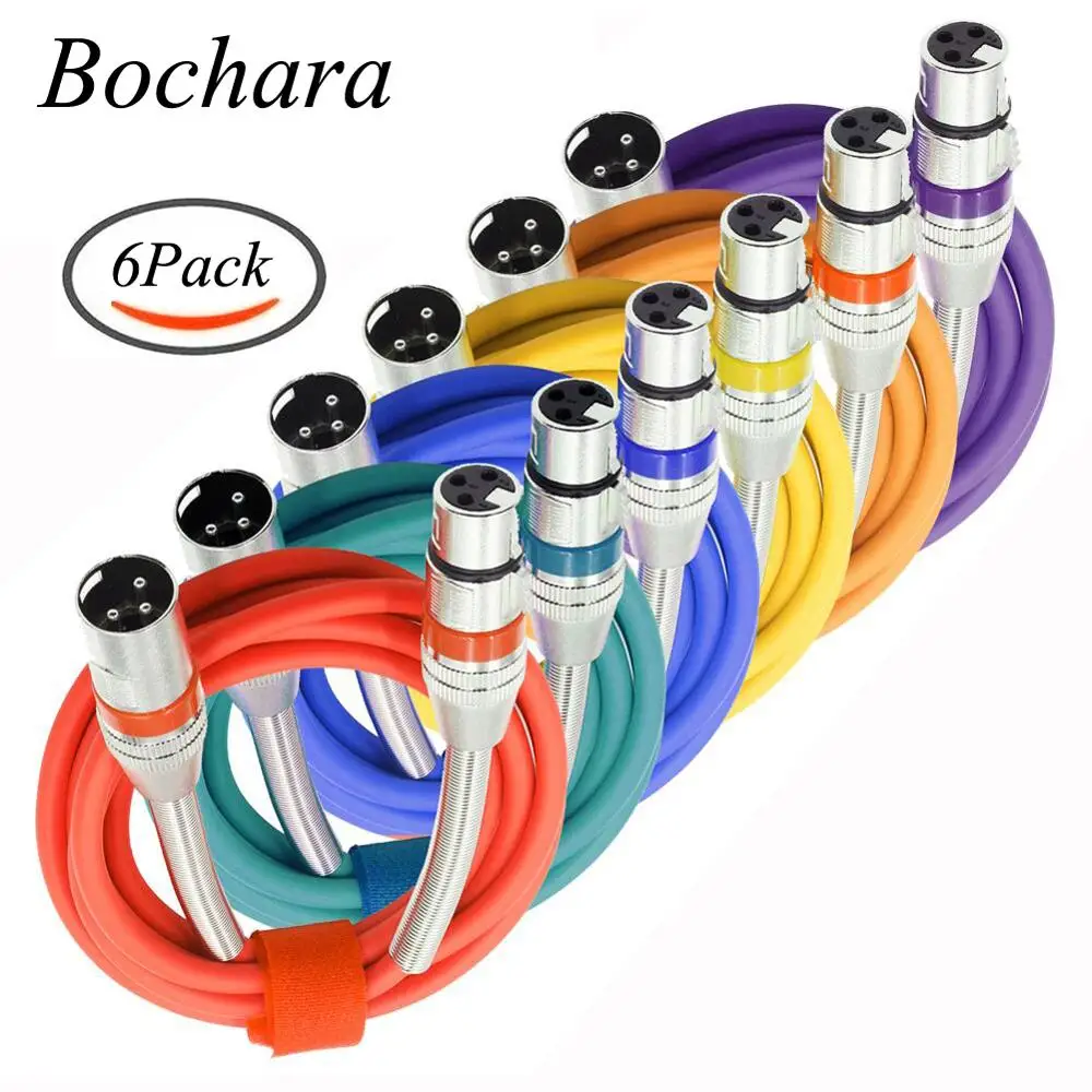Кабель Bochara XLR с разъемом Папа мама аудиокабель M/F OFC для микрофона усилитель из