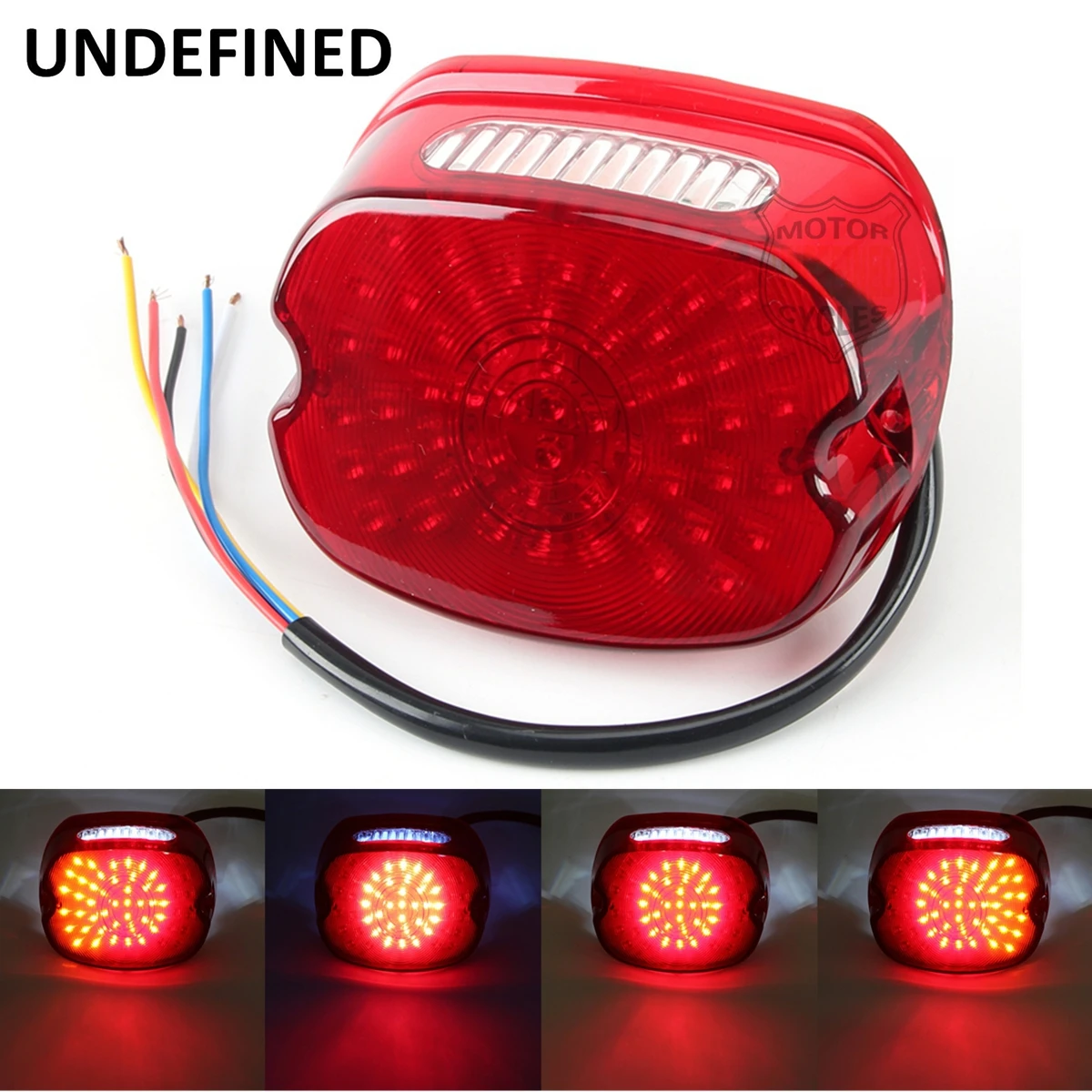 Red 12v Motorcycle Accessories 5wires Led Tail Brake License Plate