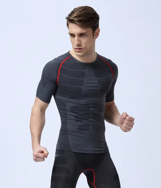 Mens Fitness Clothing Compression Under Base Layer T