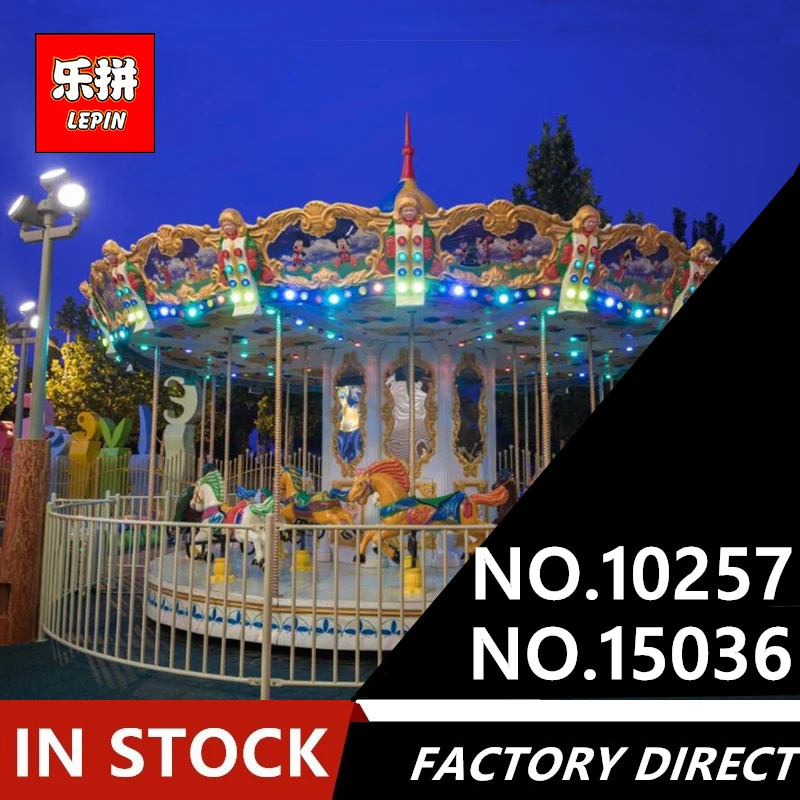

LEPIN 15036 Child Building Blocks Bricks Boy Toys Model Gifts With 10257 2705pcs Genuine Street Series The New Carousel Set