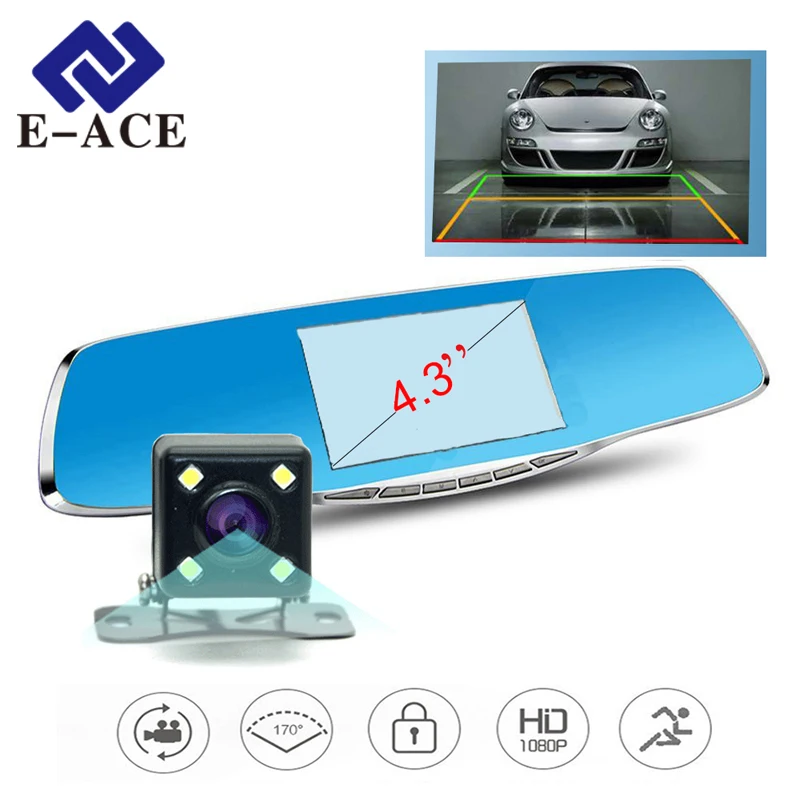 Full HD 1920 1080 Car Dvr Mirror Avtoregistrator Rear View Mirror With Two font b Cameras