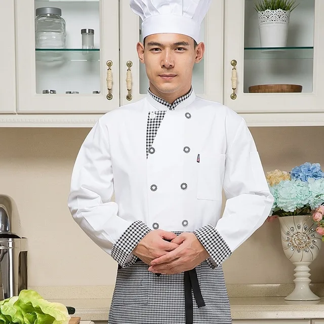 Nieuwe Chef kok Uniform Lange Mouwen Hotel Restaurant Chefs Kleding