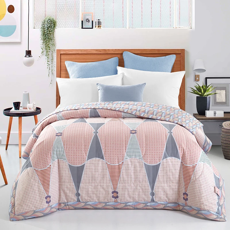 Arnigu Cotton fabric Bedspread simple geometry print Throw blanket