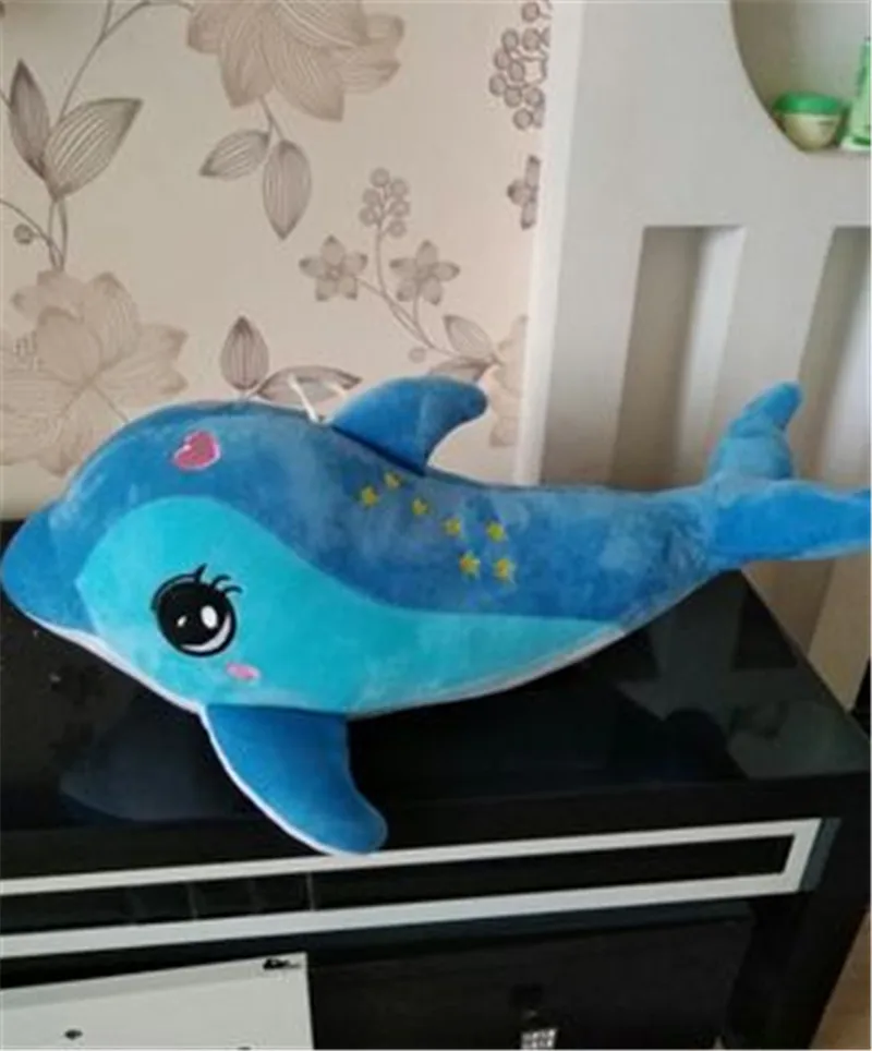 Fancytrader гигантский животных Подушка с дизайном «Дельфин» кукла плюшевые мягкие с наполнением 3", детская игрушка, подарок для ребёнка 80 см 2 цвета