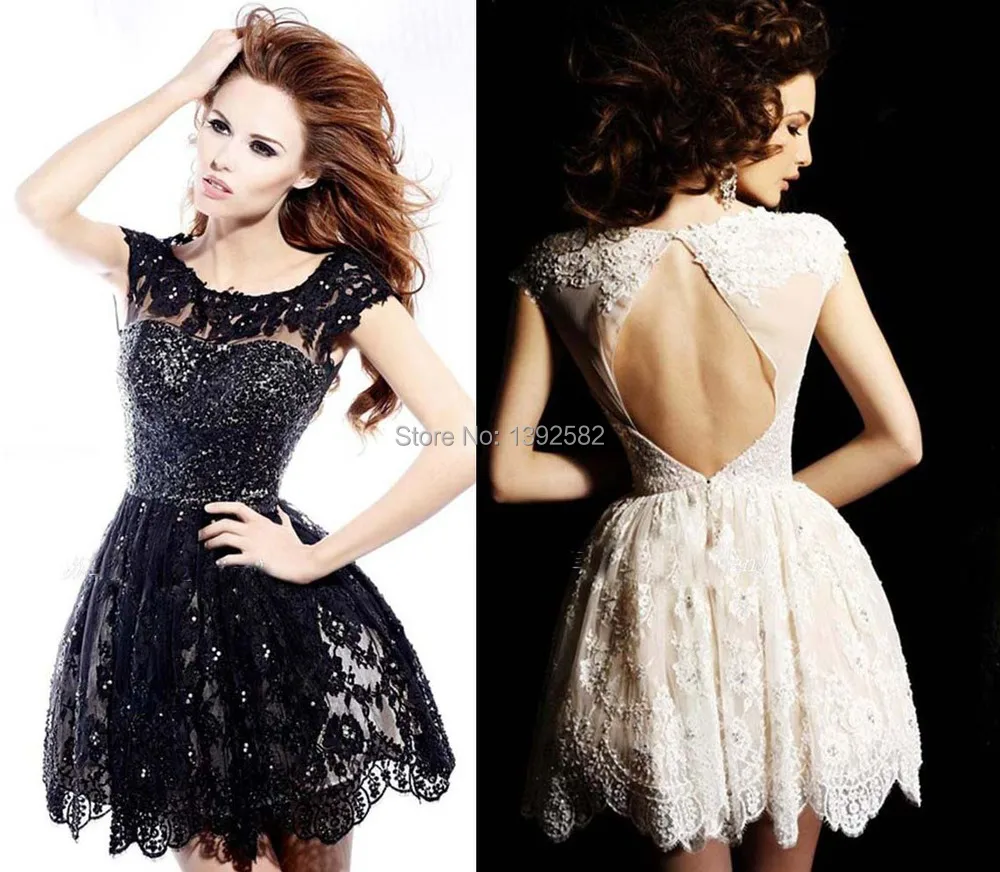 Photo for short lace cocktail dresses with sleeves