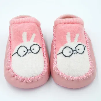 

Newborn Baby Boys Girls Infant Cartoon Shoes Socks Warm Anti-Slip Floor Shoes Socks Warm Indoor Walker Learning 0-18M