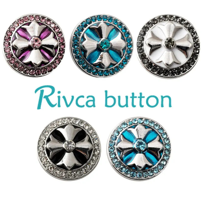 D02199 Rivca Snap Button promotion Rhinestone Rivca Button Snap Button for 18mm Button Bracelet