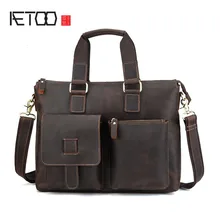 AETOO мужская сумка на плечо замшевая кожаная сумка-мессенджер сумка портфель кожаная мужская сумка crazy horse кожаная Ретро сумка-мессенджер