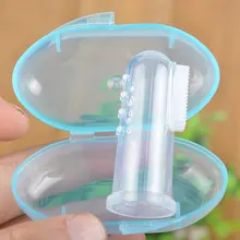 Baby Finger Toothbrush With Box Children Teeth Clear Massage Soft Silicone Infant Cleaning Brush Set