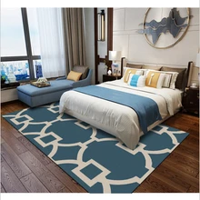 Коврик для гостиной, стильный Европейский Синий Геометрический элемент, ковер, коврики для детской комнаты, нескользящий напольный коврик, кухонные коврики