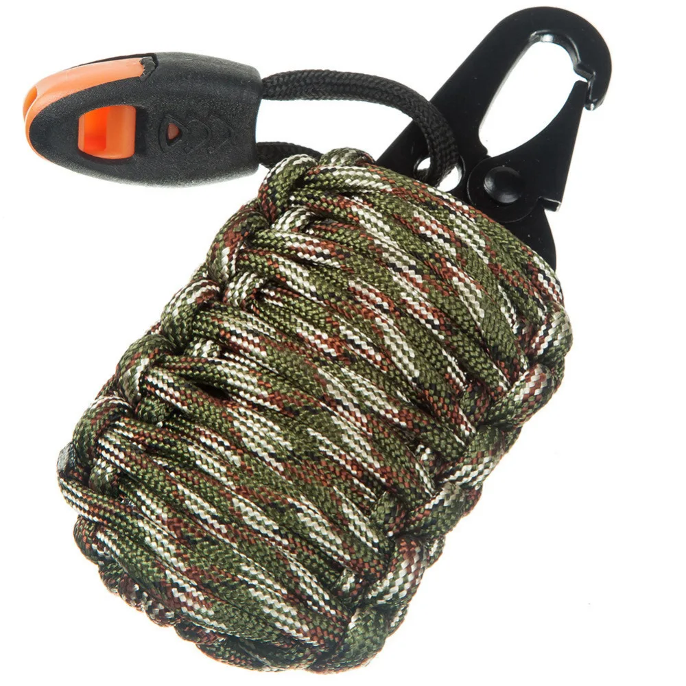 

4M Paracord Rope Outdoor Carabiner paracord survival bracelet Kit Keychain Fishing paracord buckles wristband #2W
