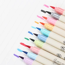 10 шт./компл. Fabri Цветная кисть для письма, цветные фломастеры для каллиграфии, набор ручек для писчая, для рисования школьные принадлежности для творчества