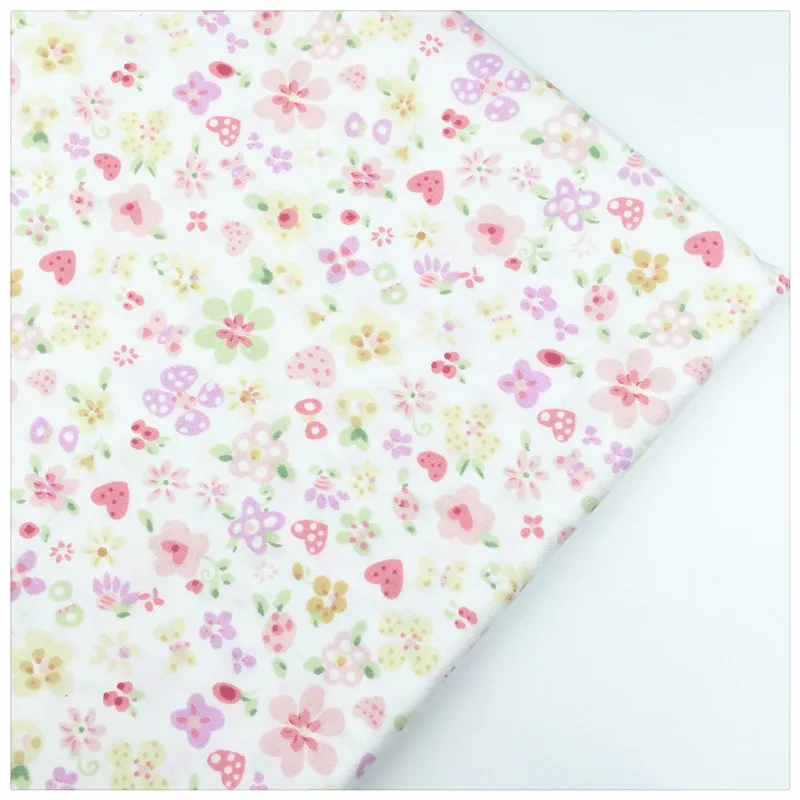 

Syunss,Pink Purple Floral Print 100% Cotton Fabric DIY Tissu Patchwork Telas Sewing Baby Toy Bedding Quilting Cloth Craft Tecido