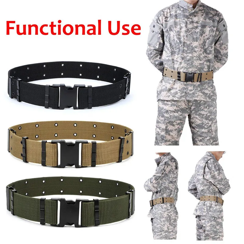 

Men's Outdoor Sports Military Tactical Nylon Waistband Canvas Belt Dazzling belts for men Fashion Accessory 40FE02