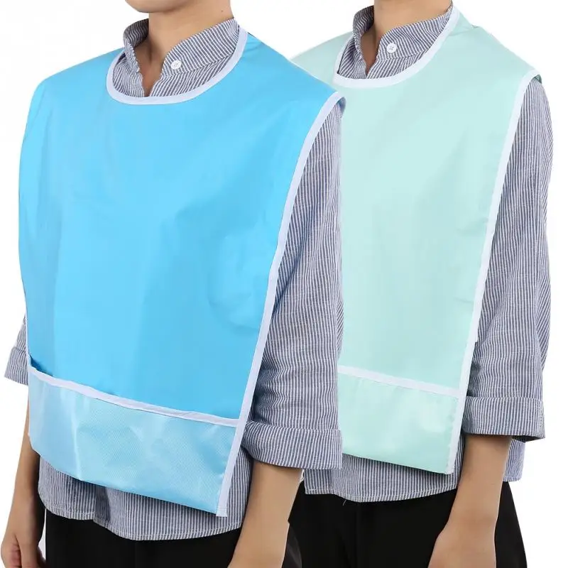 Waterproof Adult Elder Mealtime Eating Bib Clothes Reusable Adjustable