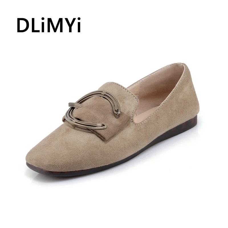 women's Flat bottom Shoes square toes Metal decoration Single shoeflat