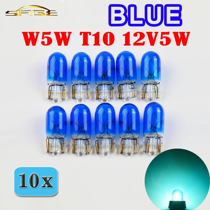 Сигнальная лампа Hippcron W5W T10 194 501 автомобильная с синим стеклом 12 В 5 Вт одинарная
