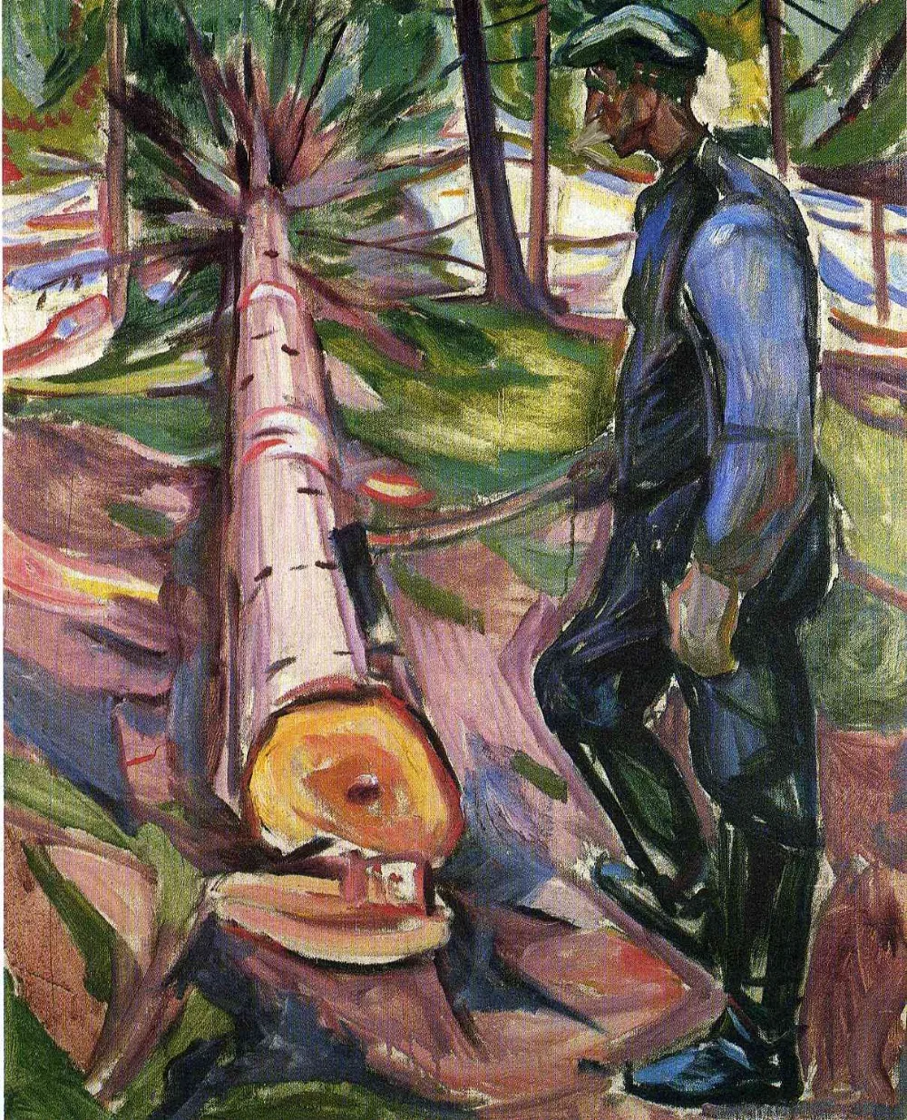 Картина маслом Размножение на льняном холсте the-lumberjack-1913 от Edvard Munch 100% ручная
