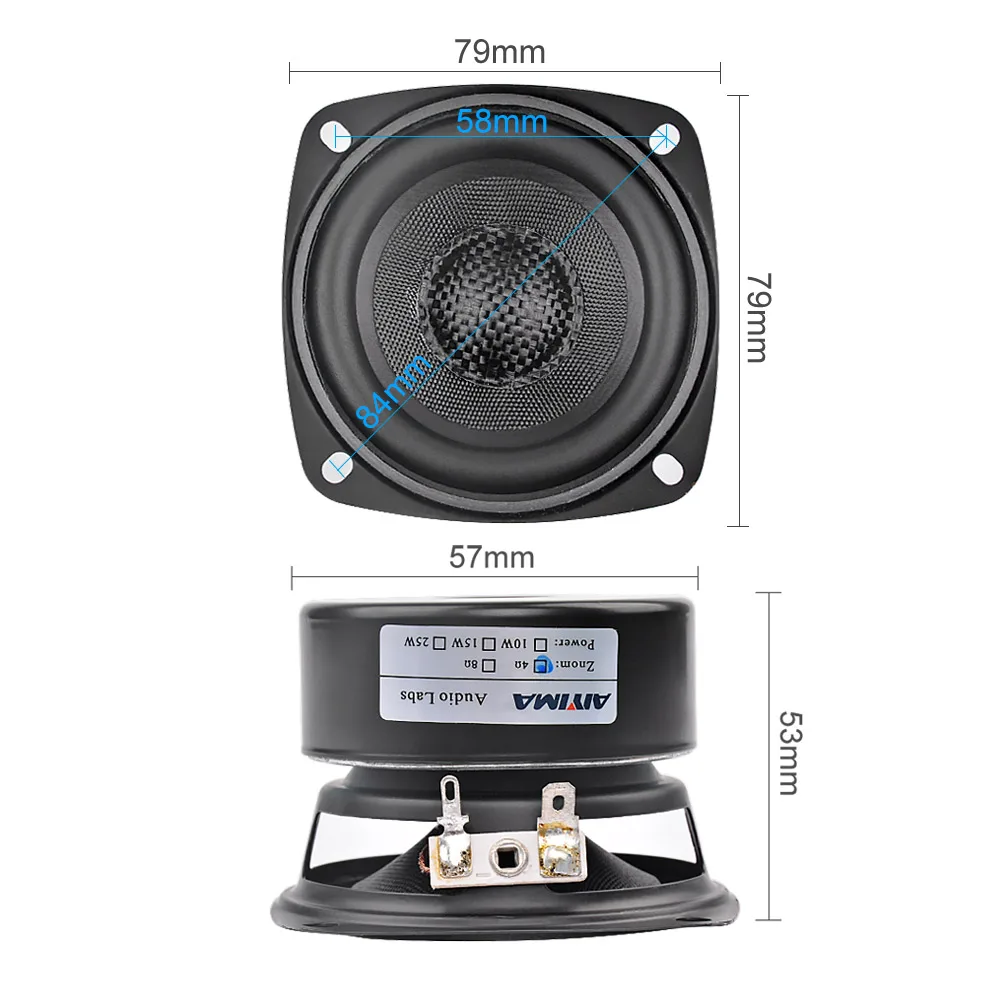 Altifalantes Portáteis de Áudio Aiyima Peças de Polegadas Altavoz Portatil Ohm 20 w Faixa Completa Alto-falante de Música de Alta Fidelidade Alto-falante de Teatro Doméstico - Image 6