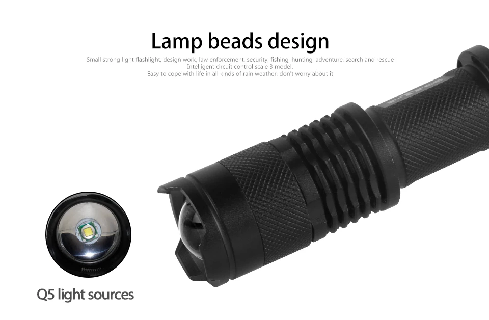 Top lamp q5 led flashlight 7W high power mini zoomable 3 modes waterproof torch lamp flash light penlight 14500 /AA FL0201 7