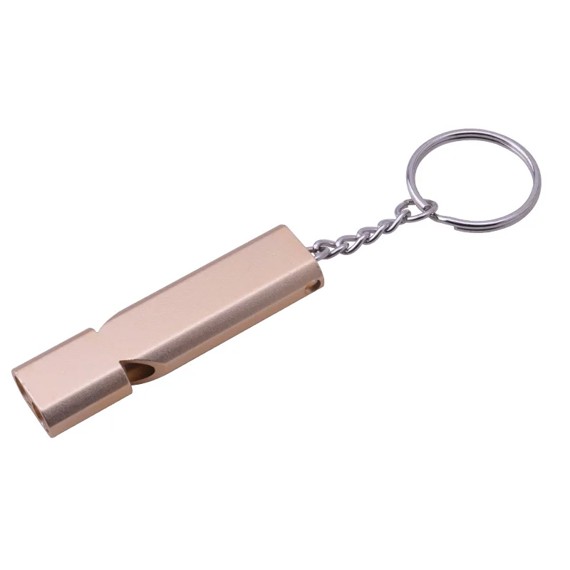 Double Frequency Survival Whistle Gold/Sliver Outdoor Emergency Keychain Aerial Aluminum Alloy Camping Hiking Accessory Tool
