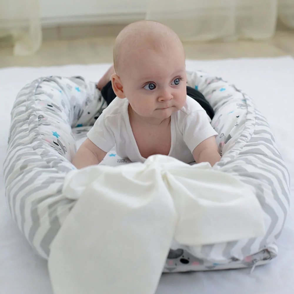 Детская кроватка портативный удаляемый моющийся новорожденный кровать с загородкой путешествия кровать хлопок детская колыбель