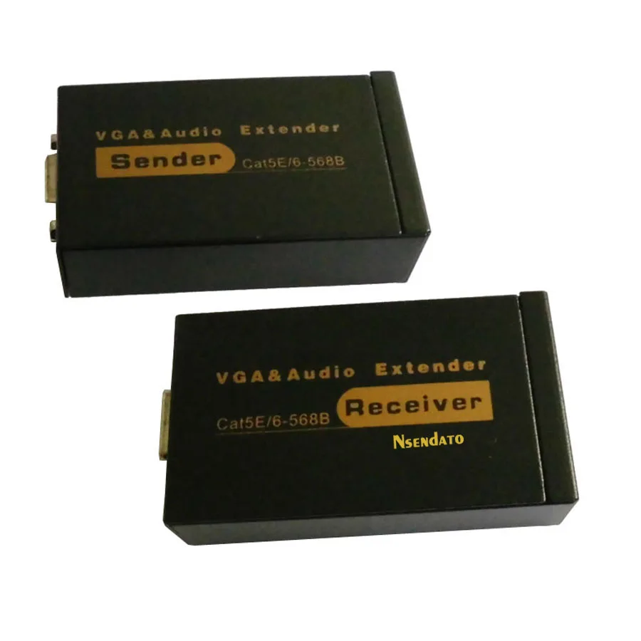 Двойной видеорасширитель VGA 100 м с аудио Cat 5e/6 UTP расширитель ресивер для мониторов