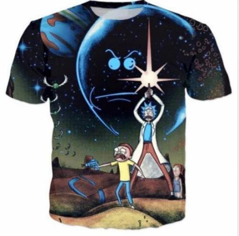Hip Hop Women/Mens t shirt Cartoon Rick and Morty Funny Short Sleeves 3D Print T-Shirt Summer Clothes Tops Tees Plus S-6XL R1149