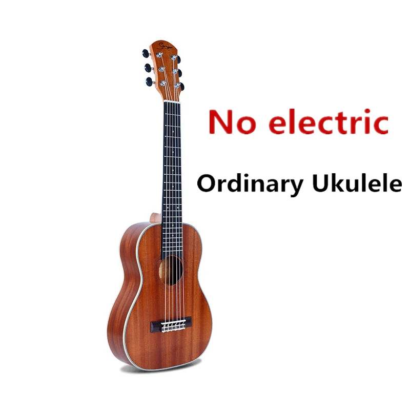 Guitalele Guilele 30 Inches Mini Electric Guitarlele Baritone Acoustic Guitars 6 Strings Ukelele Pickup Travel Guitar Music - Цвет: ordinary