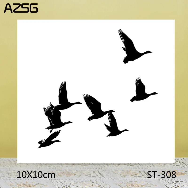 

AZSG Bird group Stamps/Seals For scrapbooking DIY Card Making/Album Silicone Decoration crafts 10*10cm
