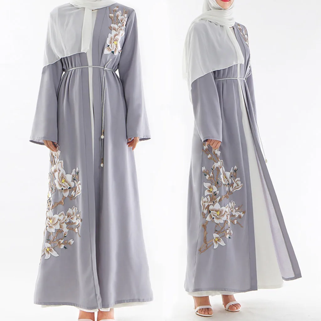 Хит, уникальный дизайн, мусульманское женское ожерелье с круглым вырезом, арабское, для Ближнего Востока, длинный рукав, платье, мусульманское женское платье, новое поступление