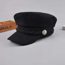 Осень Зима винтажные шляпы для женщин модная шляпа в стиле милитари кепка газетчика черный женский Casquette серый бейсболка Sun Czapki
