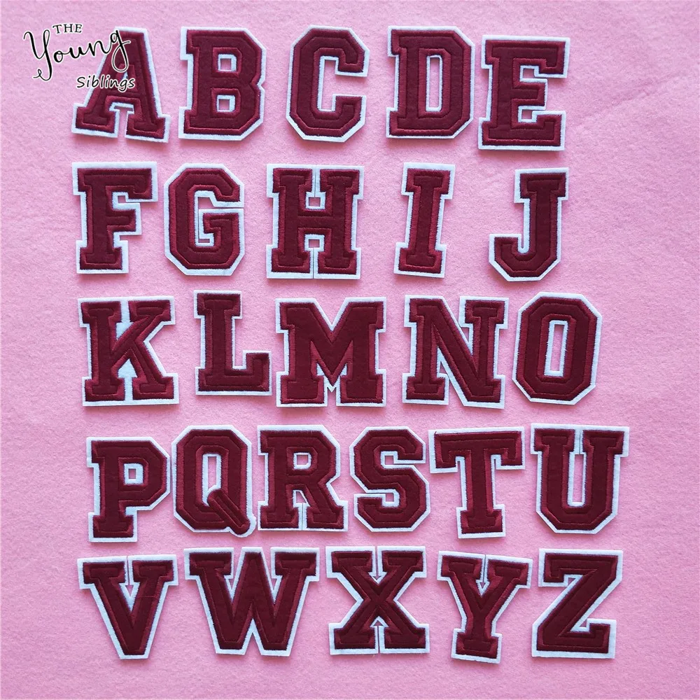

High quality Letter A-Z Patch Iron on Badge Patches Embroidered Applique Sewing Patches Clothes Stickers DIY Clothing Accessory