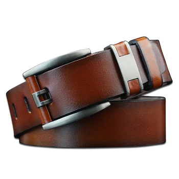 

Men's Vintage Leather Belt Male Luxury Pin Buckle Casual Waistband Black Coffee Brown Waist Strap Cummerbunds Ceinture Homme