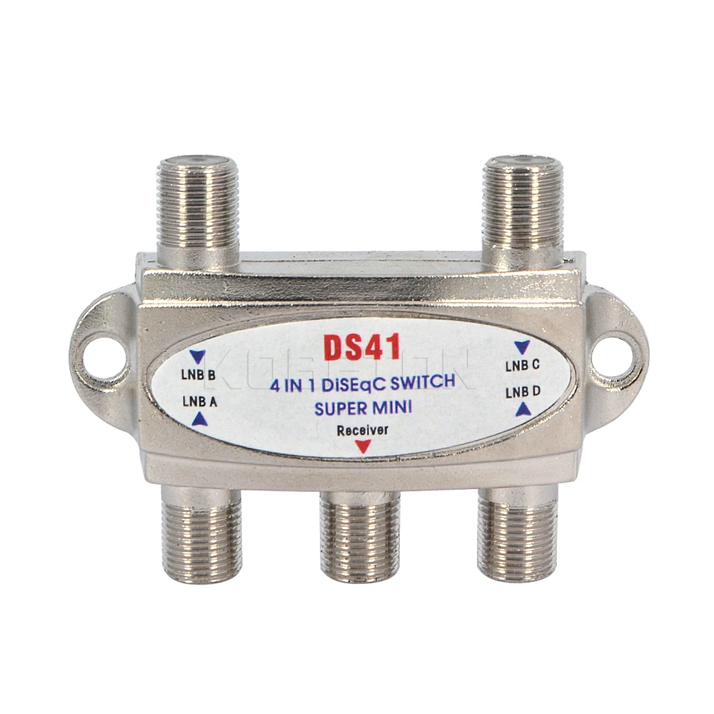

Kebidu 4x1 DiSEqc Switch 4 to 1 Out DiSeqc Switch Satellite Signal Antenna flat LNB Switch Model DS41 for TV Satellite Receiver