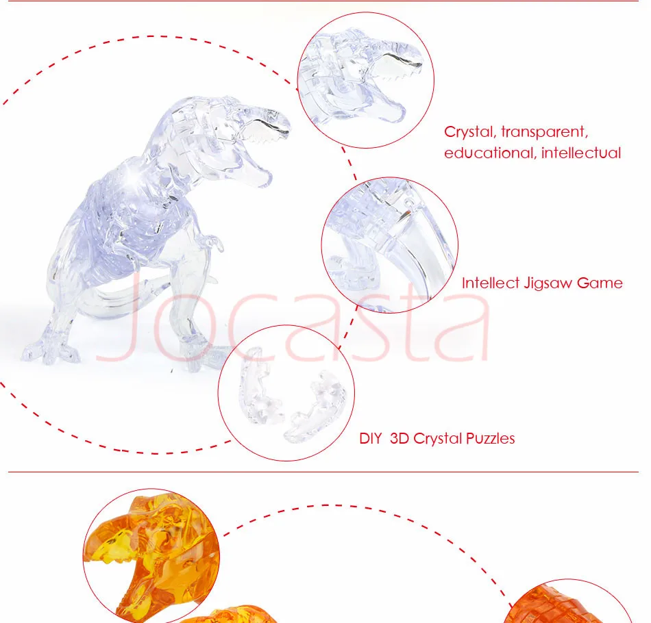 Динозавр 3D Пазлы игрушки для детей головоломка DIY дети взрослые 3D Кристалл Головоломка модель сборки интеллектуальная обучающая игрушка [