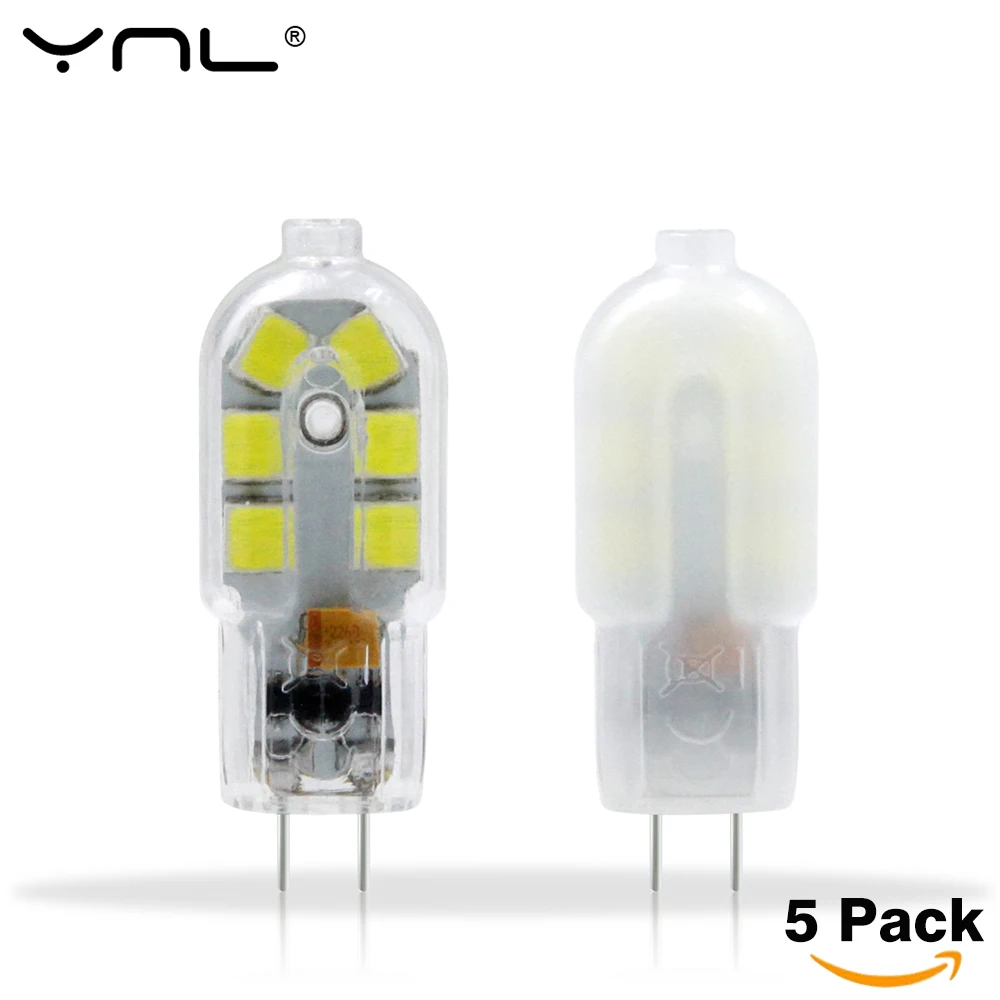 Светодиодная лампа YNL 5 шт. 220 в пост. Тока/12 В Mini G4 2 Вт SMD2835 молочный/прозрачный